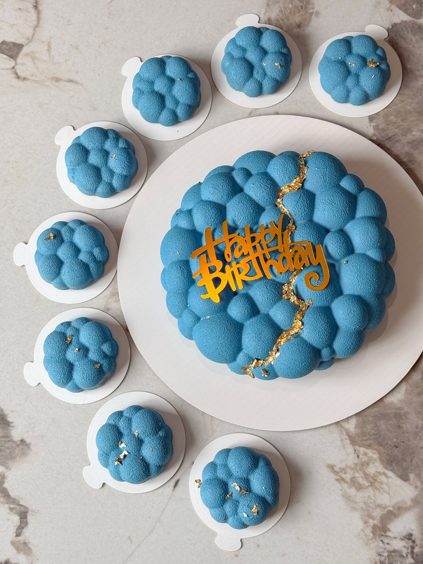 mousse cake and mini cakes dessert set