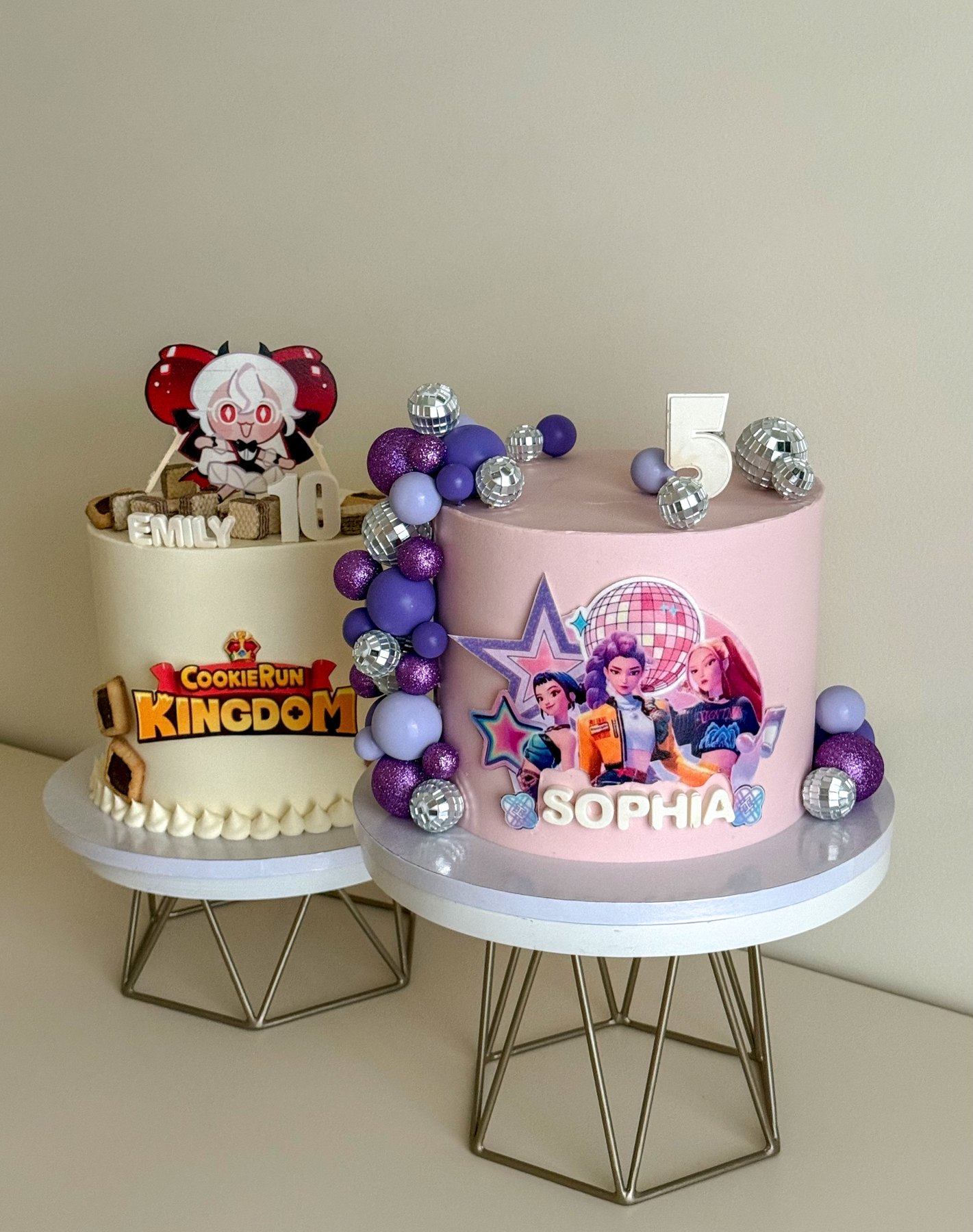 two custom kids birthday cakes from SoulMade Desserts